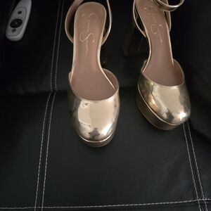 Elegant Gold Platform Heels